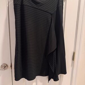 DKNYC Asymmetrical Black Pinstripe Skirt